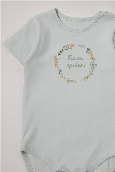 İNTERLOK KISA KOLLU BODY YAŞ (FLOWER GARDEN) MİNT