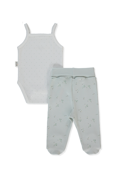 İNTERLOK PATİKLİ PANTOLON 2Lİ TAKIM (FLOWER GARDEN) MİNT