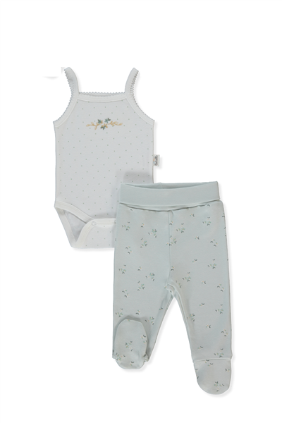 İNTERLOK PATİKLİ PANTOLON 2Lİ TAKIM (FLOWER GARDEN) MİNT