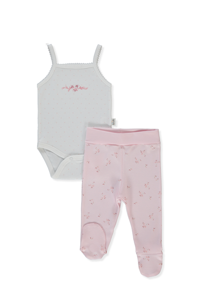 İNTERLOK PATİKLİ PANTOLON 2Lİ TAKIM (FLOWER GARDEN) PEMBE