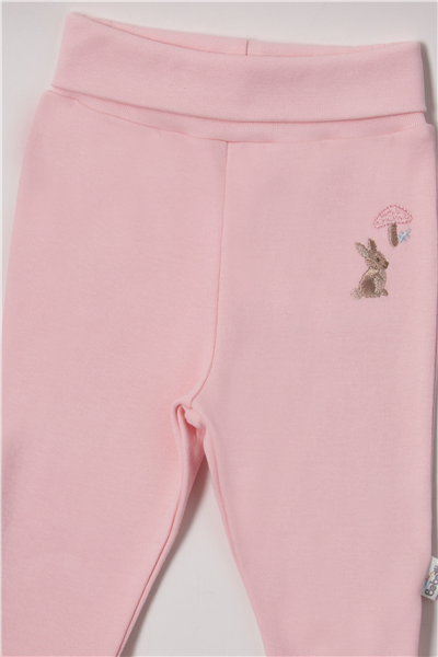 İNTERLOK PATİKLİ PANTOLON (LOVES YOU) PEMBE