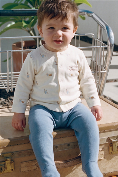 İNTERLOK PATİKLİ PİJAMA TAKIM 2Lİ (MY FIRST PLAYMATE) İNDİGO