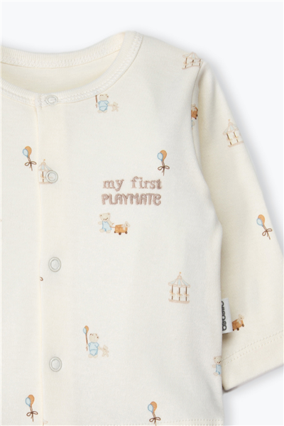 İNTERLOK PATİKLİ PİJAMA TAKIM 2Lİ (MY FIRST PLAYMATE) İNDİGO