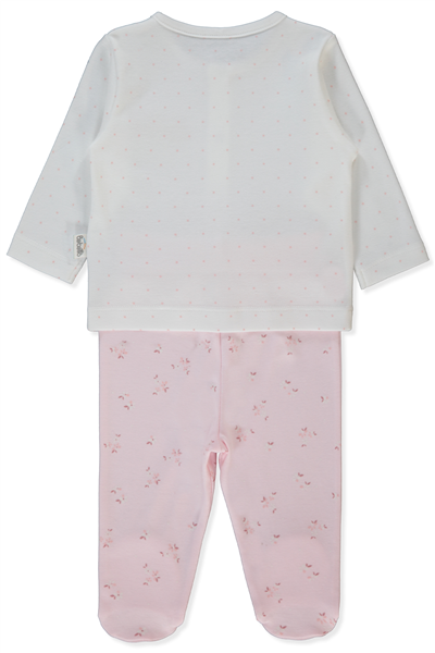 İNTERLOK PATİKLİ PİJAMA TAKIMI 2Lİ (FLOWER GARDEN) PEMBE