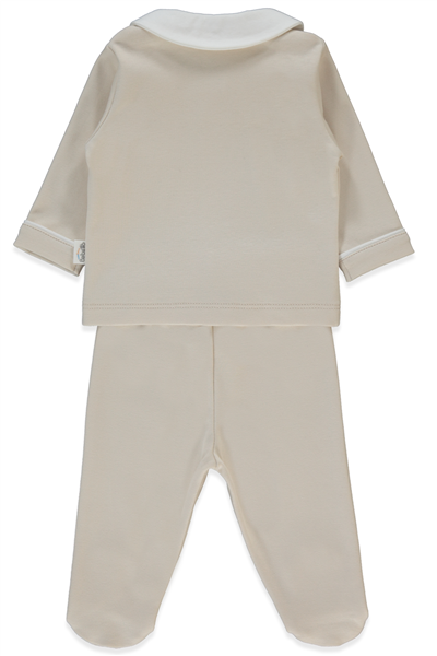 İNTERLOK PATİKLİ PİJAMA TAKIMI 2Lİ (LITTLE BOSS) BEJ