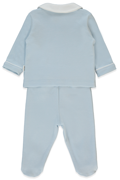 İNTERLOK PATİKLİ PİJAMA TAKIMI 2Lİ (LITTLE BOSS) MAVİ