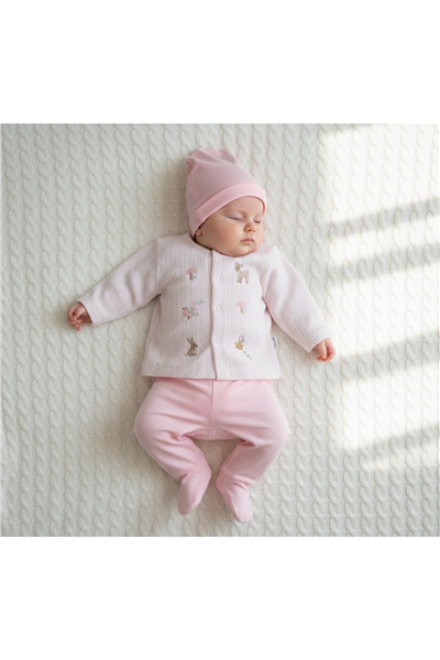 İNTERLOK PATİKLİ PİJAMA TAKIMI 2Lİ (LOVES YOU) PEMBE