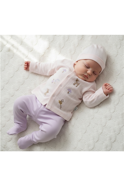 İNTERLOK PATİKLİ PİJAMA TAKIMI 2Lİ (LOVES YOU) LİLA