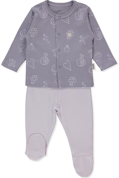 İNTERLOK PATİKLİ PİJAMA TAKIMI 2Lİ (MINI BEE) LİLA