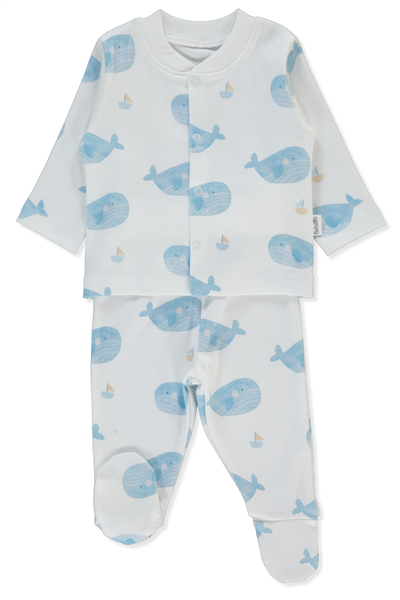 İNTERLOK PATİKLİ PİJAMA TAKIMI 2Lİ (SAIL AWAY) EKRU