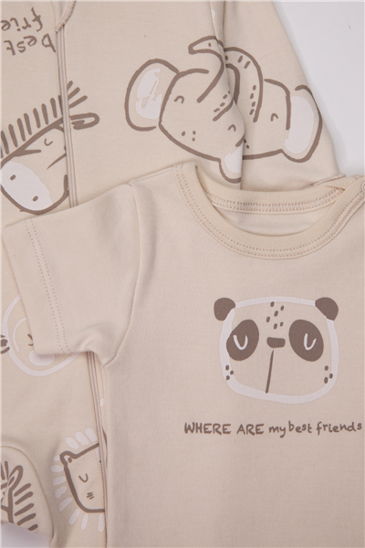 İNTERLOK PATİKLİ TULUM SET 3LÜ (BEST FRIENDS) BEJ
