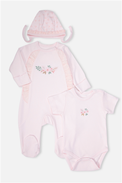 İNTERLOK PATİKLİ TULUM SET 3LÜ (CUTE GIRL) PEMBE