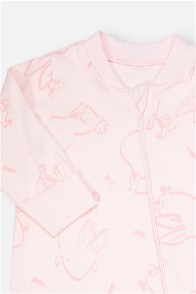 İNTERLOK PATİKLİ TULUM SET 3LÜ (RABBIT AND CARROTS) PEMBE