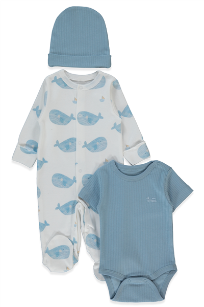 İNTERLOK PATİKLİ TULUM SET 3LÜ (SAIL AWAY) İNDİGO