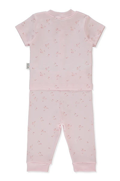 İNTERLOK PATİKSİZ MİNİ PİJAMA TAKIMI 2Lİ (FLOWER GARDEN) PEMBE