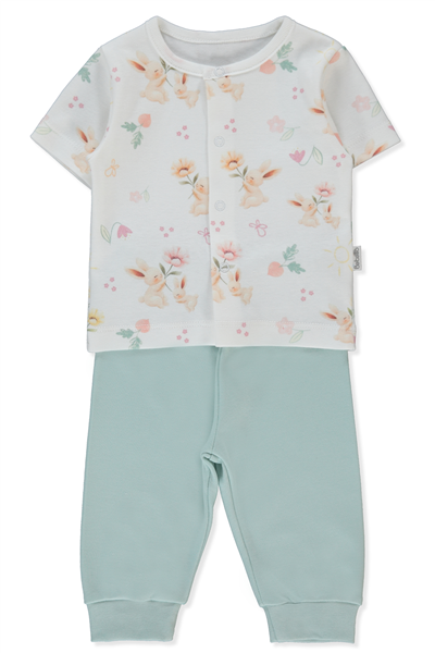 İNTERLOK PATİKSİZ MİNİ PİJAMA TAKIMI 2Lİ (MY SUN) MİNT