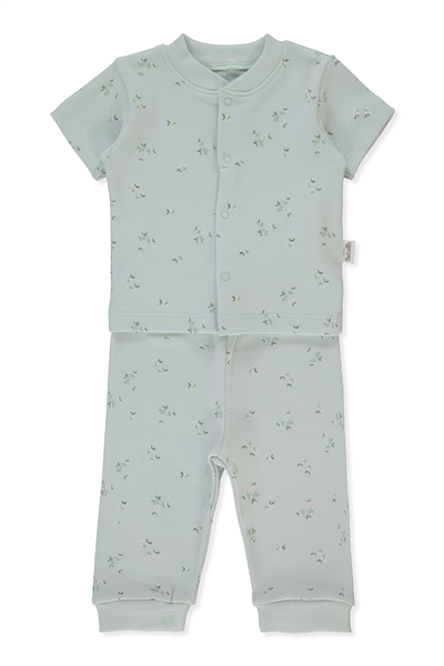 İNTERLOK PATİKSİZ MİNİ PİJAMA TAKIMI 2Lİ (FLOWER GARDEN) MİNT
