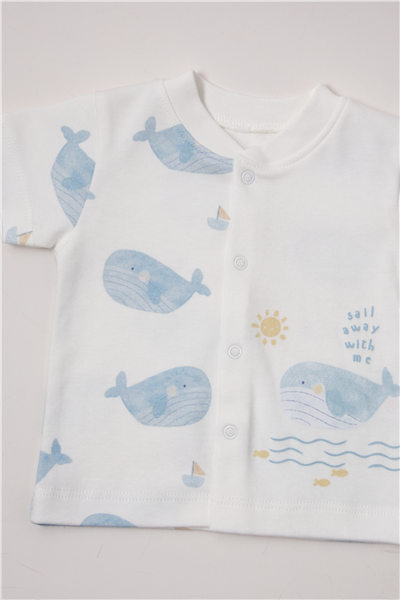 İNTERLOK PATİKSİZ MİNİ PİJAMA TAKIMI 2Lİ (SAIL AWAY) İNDİGO