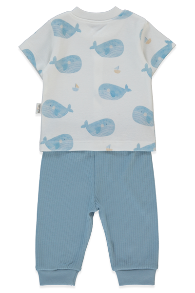 İNTERLOK PATİKSİZ MİNİ PİJAMA TAKIMI 2Lİ (SAIL AWAY) İNDİGO