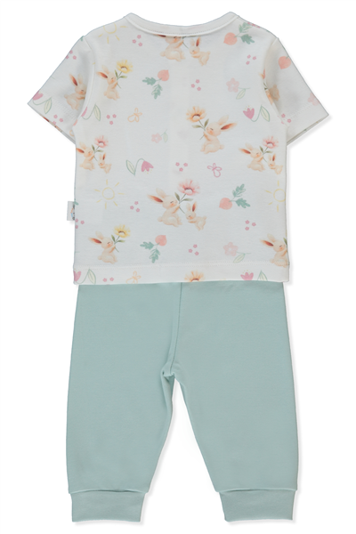 İNTERLOK PATİKSİZ MİNİ PİJAMA TAKIMI 2Lİ (MY SUN) MİNT