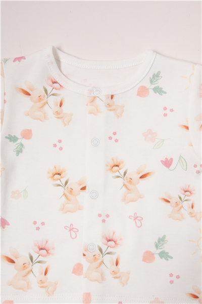 İNTERLOK PATİKSİZ MİNİ PİJAMA TAKIMI 2Lİ (MY SUN) PEMBE