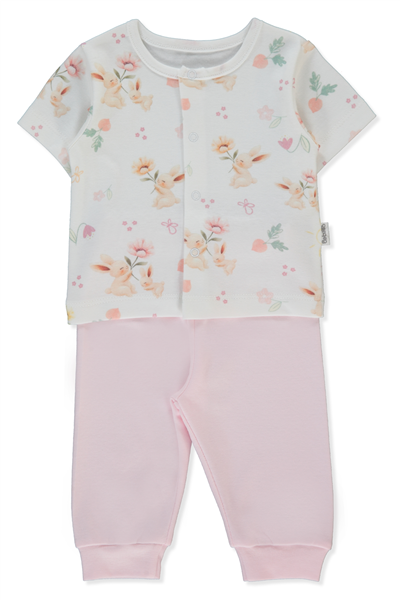 İNTERLOK PATİKSİZ MİNİ PİJAMA TAKIMI 2Lİ (MY SUN) PEMBE