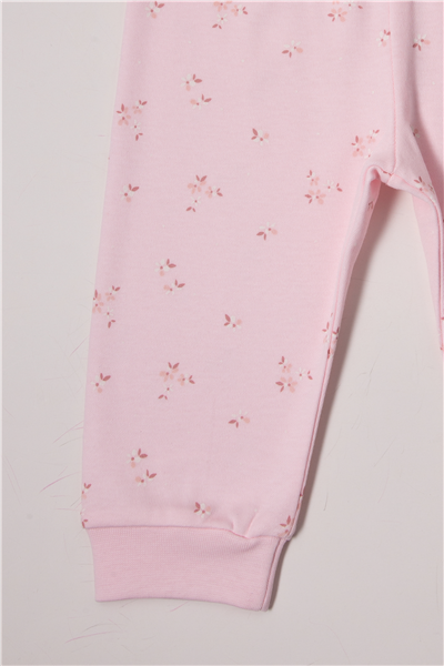 İNTERLOK PATİKSİZ PANTOLON (FLOWER GARDEN) PEMBE