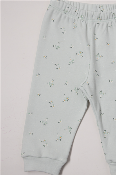 İNTERLOK PATİKSİZ PANTOLON (FLOWER GARDEN) MİNT