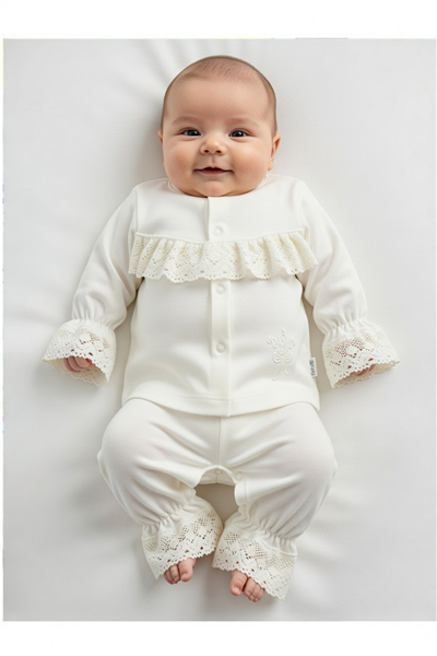 İNTERLOK PATİKSİZ PİJAMA TAKIMI 2Lİ (CEREMONY) KOYU EKRU