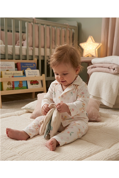 İNTERLOK PATİKSİZ PİJAMA TAKIMI 2Lİ (SWEET PYJAMAS/26) EKRU