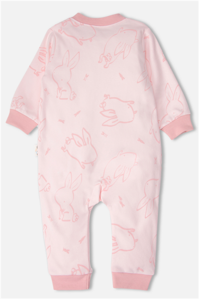 İNTERLOK PATİKSİZ TULUM (RABBIT AND CARROTS) PEMBE