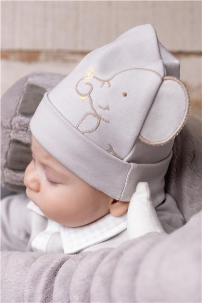 İNTERLOK ŞAPKA 2Lİ (LITTLE ELEPHANT) GRİ
