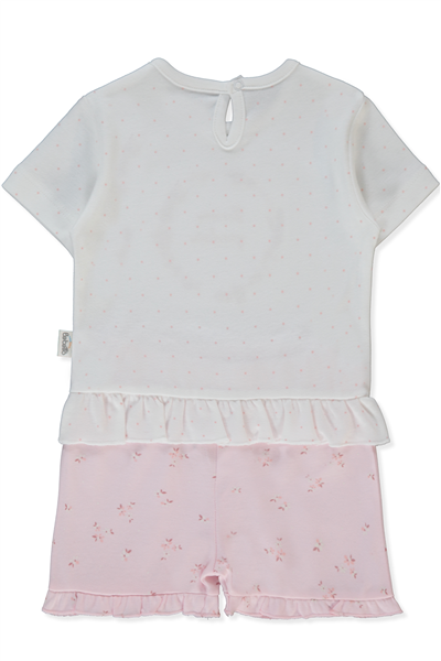 İNTERLOK ŞORTLU PİJAMA TAKIMI 2Lİ (FLOWER GARDEN) PEMBE