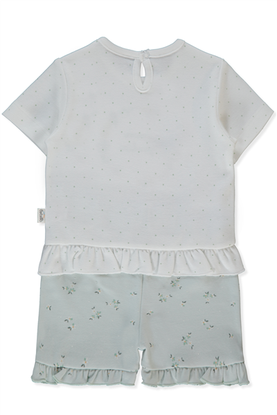 İNTERLOK ŞORTLU PİJAMA TAKIMI 2Lİ (FLOWER GARDEN) MİNT