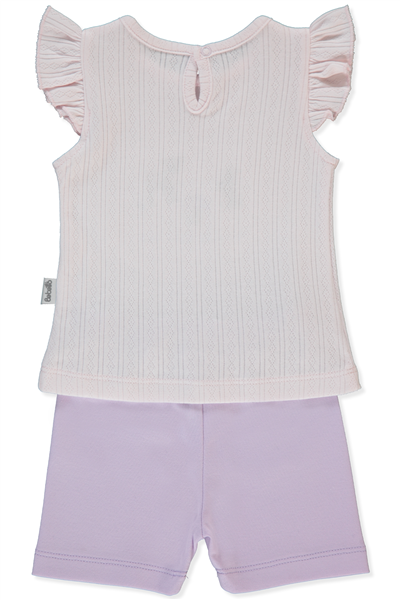 İNTERLOK ŞORTLU PİJAMA TAKIMI 2Lİ TAKIM (LOVES YOU) LİLA