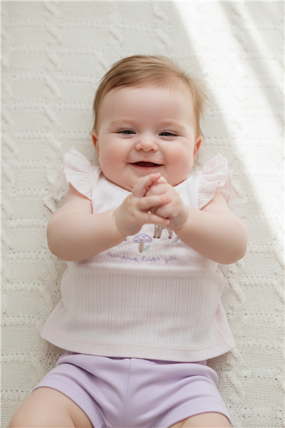 İNTERLOK ŞORTLU PİJAMA TAKIMI 2Lİ TAKIM (LOVES YOU) LİLA