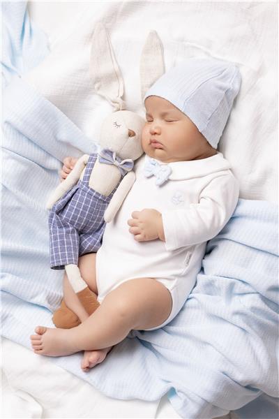 İNTERLOK UZUN KOLLU BODY AY (BABY KING/25) MAVİ