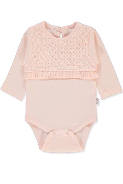 İNTERLOK UZUN KOLLU BODY AY (LITTLE LADY/25) PEMBE