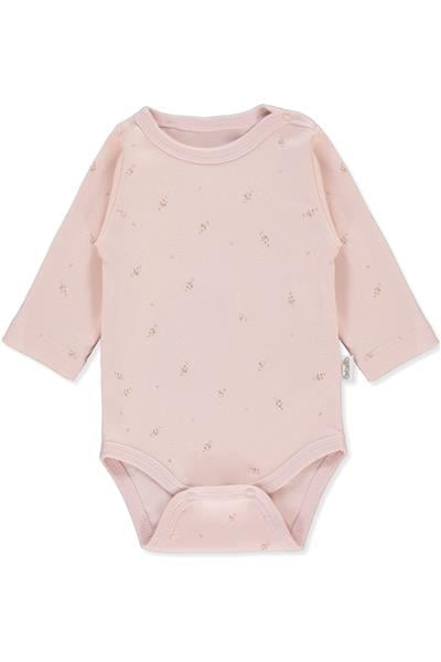 İNTERLOK UZUN KOLLU BODY AY (TINY FLORIST) PEMBE