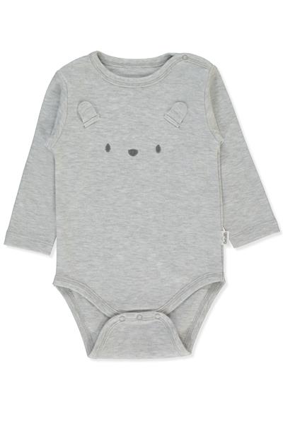 İNTERLOK UZUN KOLLU BODY YAŞ (BE KIND) GRİ MELANJ