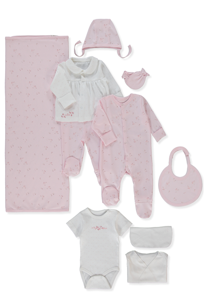 İNTERLOK ZIBIN SET 10LU (FLOWER GARDEN) PEMBE