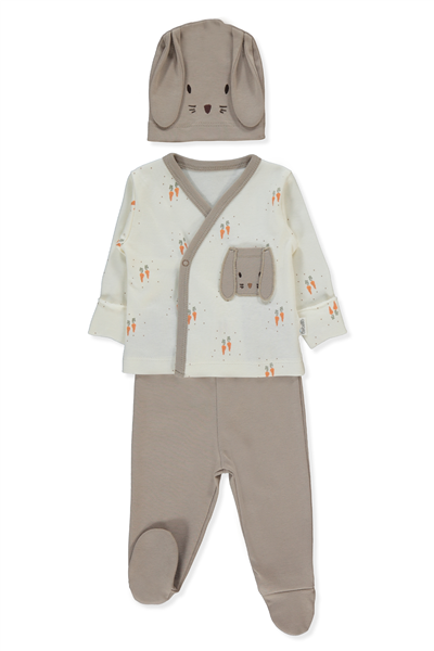 İNTERLOK ZIBIN SET 3LÜ (BABY CARROT) KAHVERENGİ