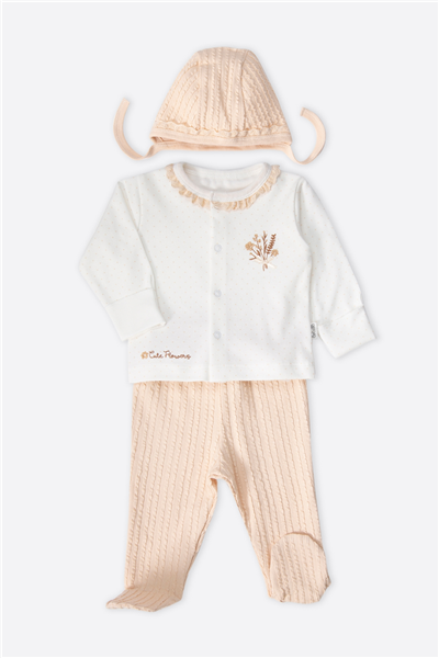 İNTERLOK ZIBIN SET 3LÜ (BOUQUET) BEJ