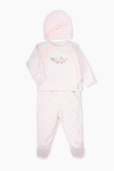 İNTERLOK ZIBIN SET 3LÜ (CUTE GIRL) PEMBE
