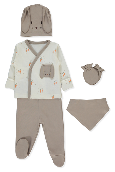 İNTERLOK ZIBIN SET 5Lİ (BABY CARROT) KAHVERENGİ