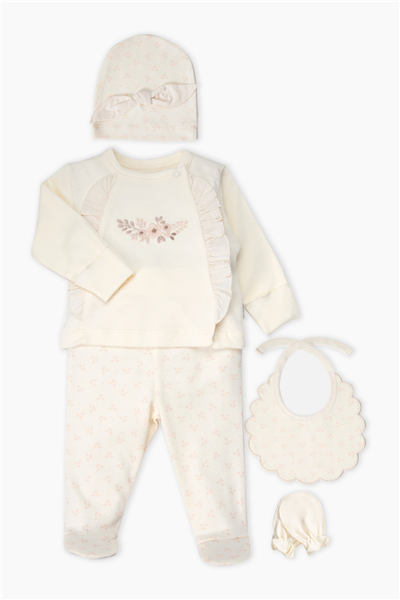 İNTERLOK ZIBIN SET 5Lİ (CUTE GIRL) EKRU