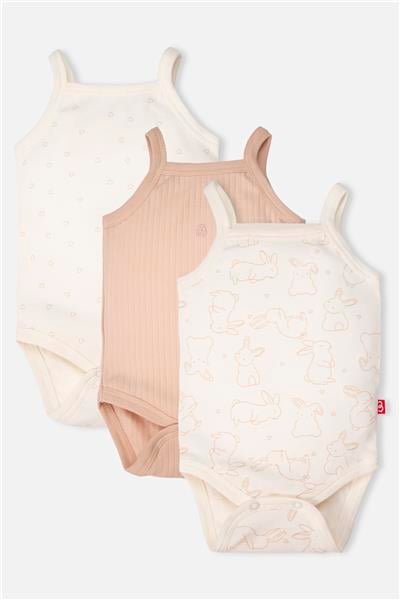 İP ASKILI BODY 3LÜ (CUTE BUNNY) BEJ