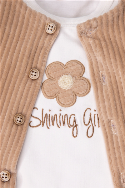 KADİFE HIRKA 3LÜ TAKIM (SHINING GIRL) BEJ