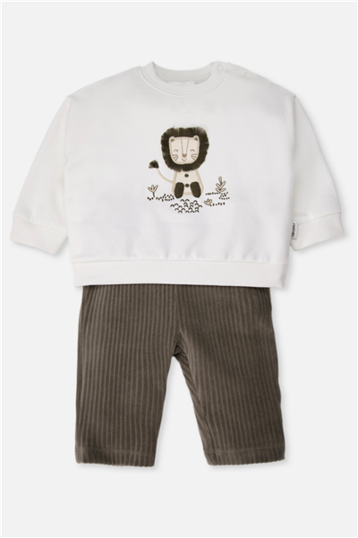 KADİFE PANTOLON 2Lİ TAKIM (COOL LION) HAKİ