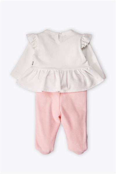KADİFE PATİKLİ PANTOLON 2Lİ TAKIM (HAPPY BUNNY) PEMBE